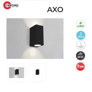 Applique LED AXO Quadrato Bidirezionale IP54 Nero 2xGU10